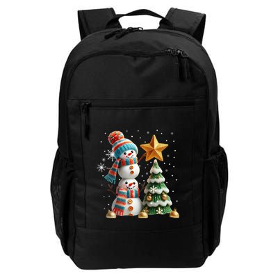 Funny Snowmen Putting Up Christmas Tree Backpack
