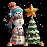 Funny Snowmen Putting Up Christmas Tree Flatbill Hat