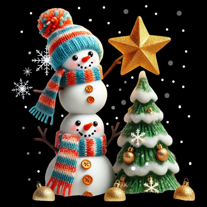 Funny Snowmen Putting Up Christmas Tree Flatbill Hat