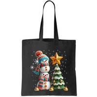 Funny Snowmen Putting Up Christmas Tree Bag