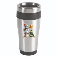Funny Snowmen Putting Up Christmas Tree 16oz Travel Tumbler