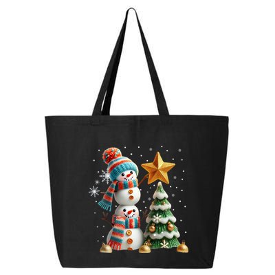 Funny Snowmen Putting Up Christmas Tree 25L Jumbo Tote