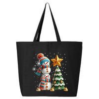 Funny Snowmen Putting Up Christmas Tree 25L Jumbo Tote