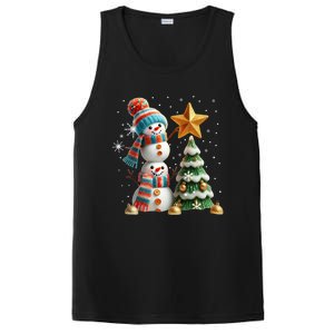 Funny Snowmen Putting Up Christmas Tree PosiCharge Competitor Tank