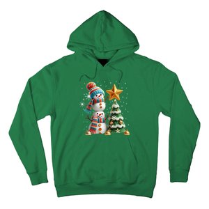 Funny Snowmen Putting Up Christmas Tree Hoodie