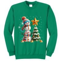 Funny Snowmen Putting Up Christmas Tree Sweatshirt