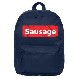 Funny Sausage Pizza 16 in Basic Backpack