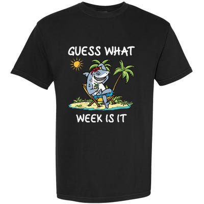 Funny shark party beach guess what week is it Lover shark Garment-Dyed Heavyweight T-Shirt