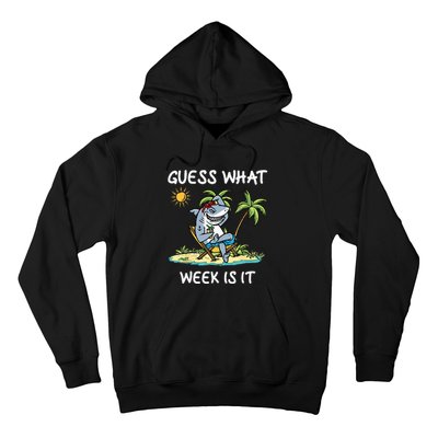 Funny shark party beach guess what week is it Lover shark Hoodie