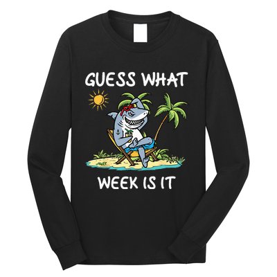 Funny shark party beach guess what week is it Lover shark Long Sleeve Shirt