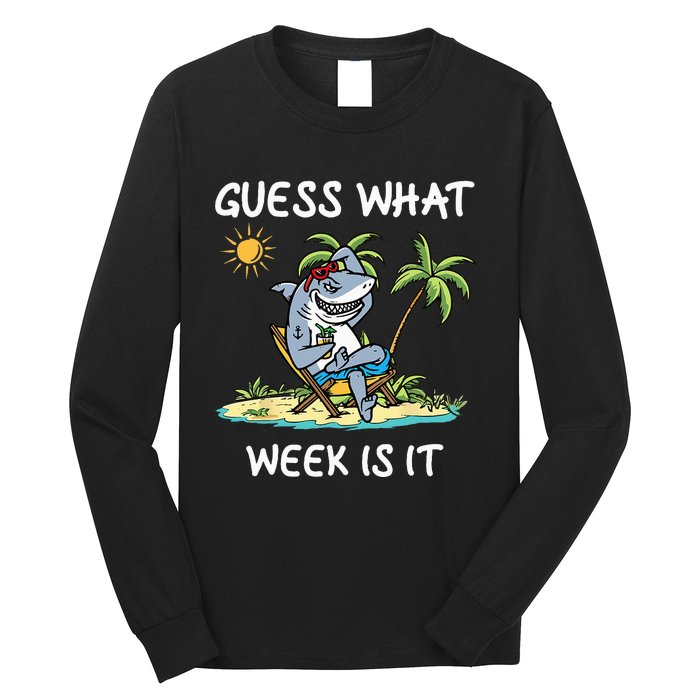 Funny shark party beach guess what week is it Lover shark Long Sleeve Shirt