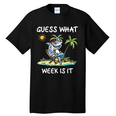 Funny shark party beach guess what week is it Lover shark Tall T-Shirt