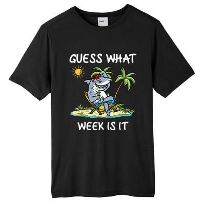 Funny shark party beach guess what week is it Lover shark Tall Fusion ChromaSoft Performance T-Shirt