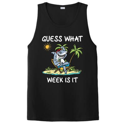 Funny shark party beach guess what week is it Lover shark PosiCharge Competitor Tank