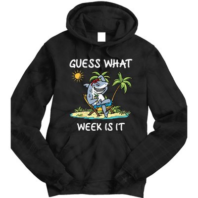 Funny shark party beach guess what week is it Lover shark Tie Dye Hoodie