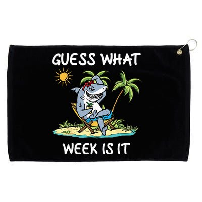 Funny shark party beach guess what week is it Lover shark Grommeted Golf Towel