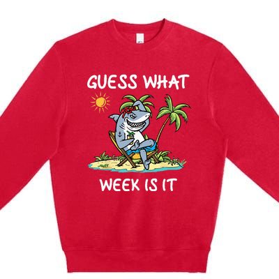 Funny shark party beach guess what week is it Lover shark Premium Crewneck Sweatshirt