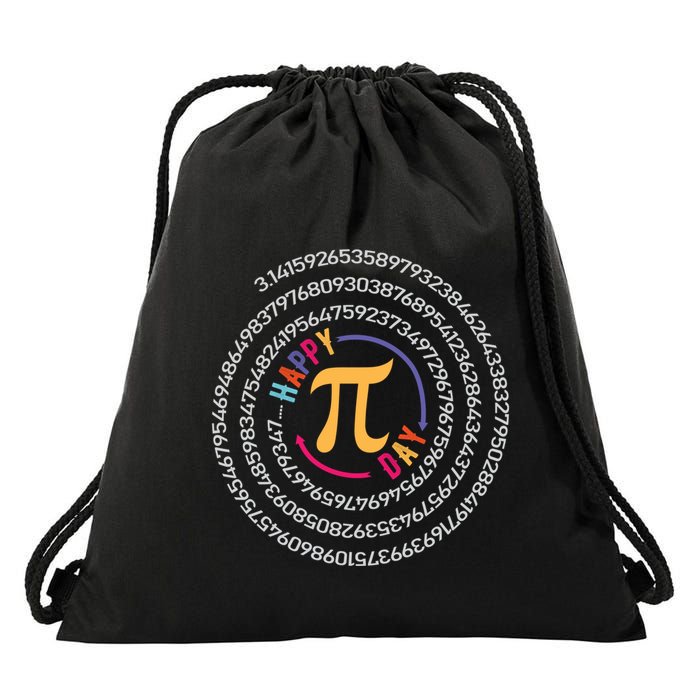 Funny Spiral Pi Numbers Mathematics Love Math Happy Pi Day Meaningful Gift Drawstring Bag