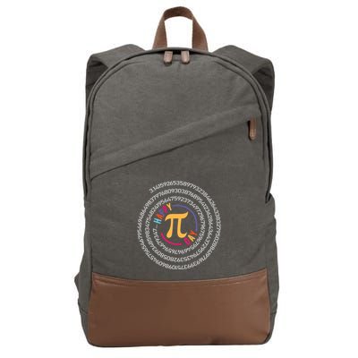 Funny Spiral Pi Numbers Mathematics Love Math Happy Pi Day Meaningful Gift Cotton Canvas Backpack