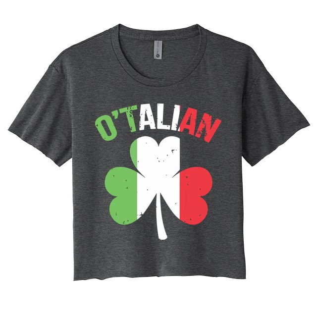 Funny Saint Patricks Day Irish Italian Otalian Crop Top