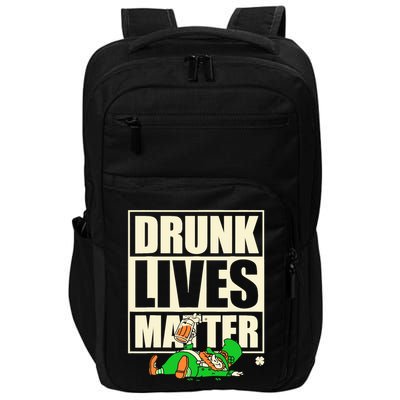 Funny St. Patricks Day Drunk Lives Matter Leprechaun Impact Tech Backpack