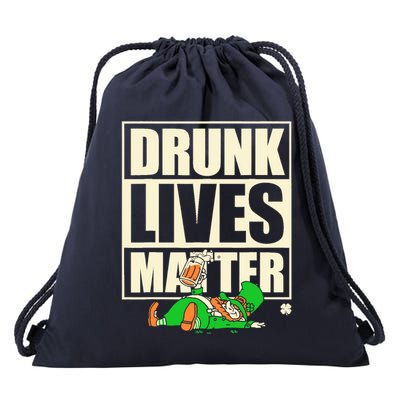 Funny St. Patricks Day Drunk Lives Matter Leprechaun Drawstring Bag