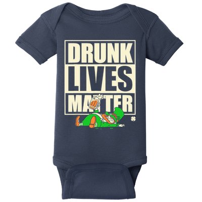 Funny St. Patricks Day Drunk Lives Matter Leprechaun Baby Bodysuit