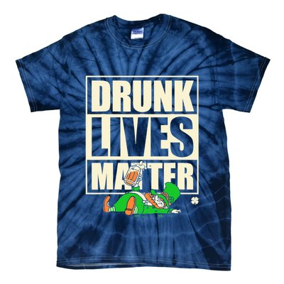 Funny St. Patricks Day Drunk Lives Matter Leprechaun Tie-Dye T-Shirt