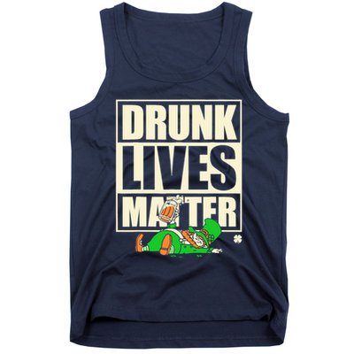 Funny St. Patricks Day Drunk Lives Matter Leprechaun Tank Top