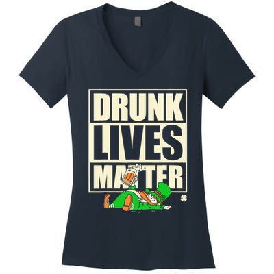 Funny St. Patricks Day Drunk Lives Matter Leprechaun Women's V-Neck T-Shirt