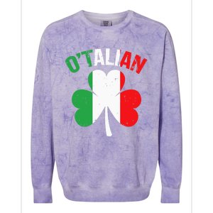 Funny Saint Patricks Day Irish Italian O'talian Colorblast Crewneck Sweatshirt