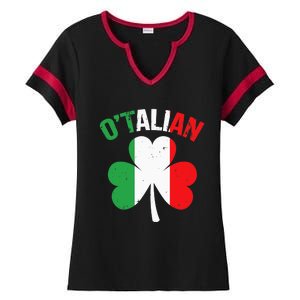 Funny Saint Patricks Day Irish Italian O'talian Ladies Halftime Notch Neck Tee