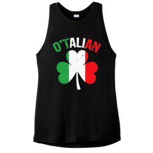 Funny Saint Patricks Day Irish Italian O'talian Ladies PosiCharge Tri-Blend Wicking Tank