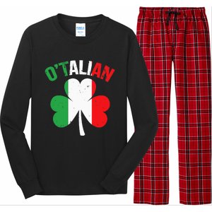 Funny Saint Patricks Day Irish Italian O'talian Long Sleeve Pajama Set