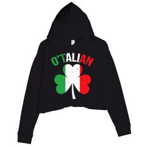 Funny Saint Patricks Day Irish Italian O'talian Crop Fleece Hoodie