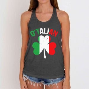 Funny Saint Patricks Day Irish Italian O'talian Women's Knotted Racerback Tank