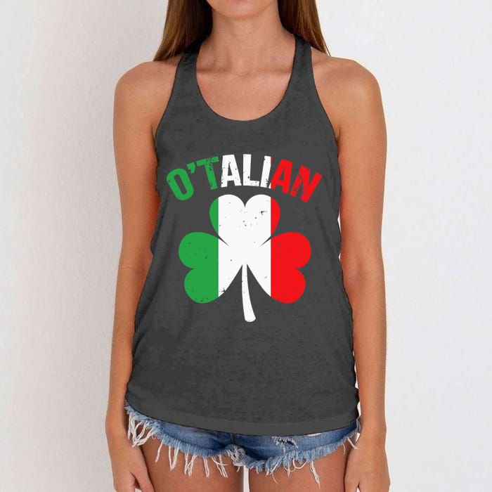 Funny Saint Patricks Day Irish Italian O'talian Women's Knotted Racerback Tank