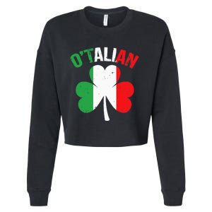 Funny Saint Patricks Day Irish Italian O'talian Cropped Pullover Crew