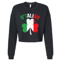 Funny Saint Patricks Day Irish Italian O'talian Cropped Pullover Crew