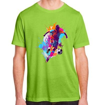 Funny Soccer Player Paint Splash Gift Adult ChromaSoft Performance T-Shirt