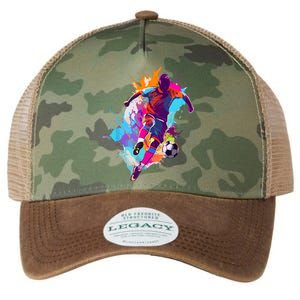 Funny Soccer Player Paint Splash Gift Legacy Tie Dye Trucker Hat