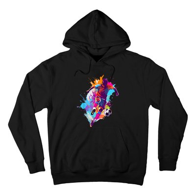 Funny Soccer Player Paint Splash Gift Hoodie