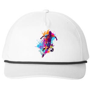 Funny Soccer Player Paint Splash Gift Snapback Five-Panel Rope Hat