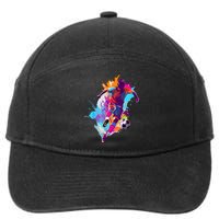 Funny Soccer Player Paint Splash Gift 7-Panel Snapback Hat