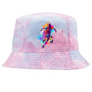 Funny Soccer Player Paint Splash Gift Tie-Dyed Bucket Hat