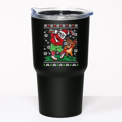 Funny Santa Playing Golf Sports Ugly Golf Christmas Tumbler
