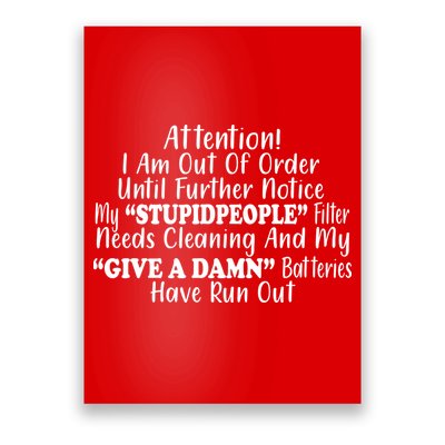 Funny Stupid People Filter Poster