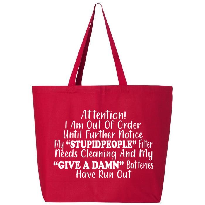 Funny Stupid People Filter 25L Jumbo Tote