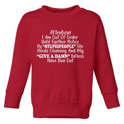 Funny Stupid People Filter Toddler Sweatshirt