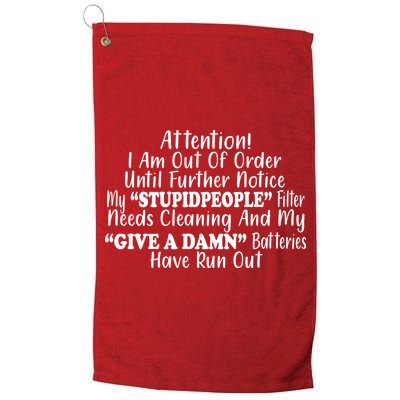 Funny Stupid People Filter Golf Towel